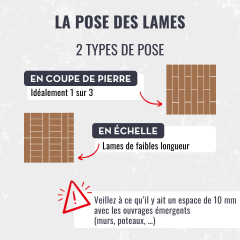 types de pose lames terrasse bois