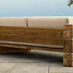 banc en traverses de chemin de fer