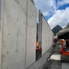 élément préfabriqué en béton bas carbone matricé galerie paravalanche