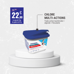 chlore triple action bactéricide algicide et floculante