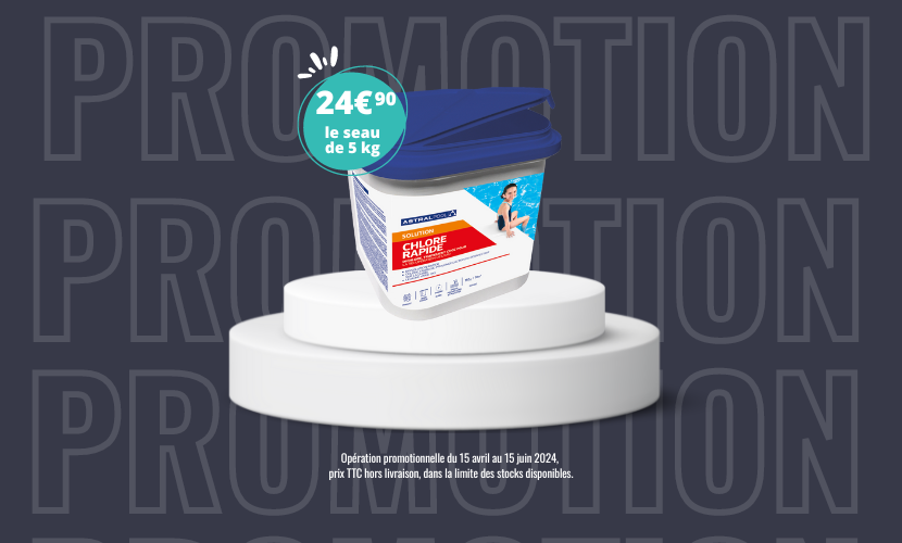 chlore rapide en granulés saut de 5 kg en promotion