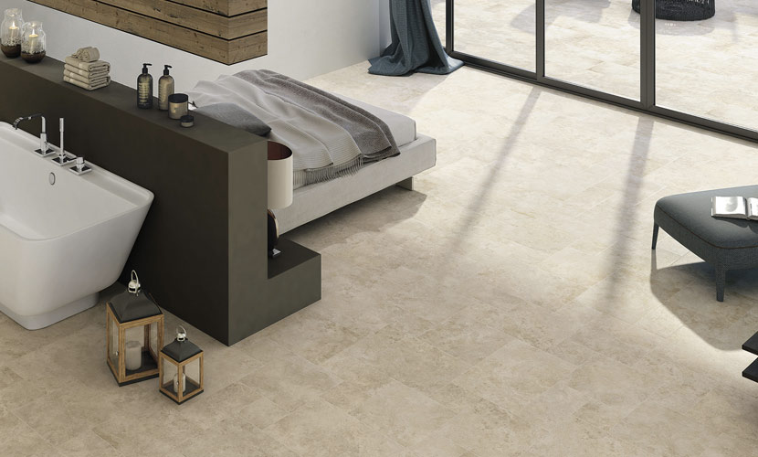 Carrelage imitation travertin - Collection Roma @Elios