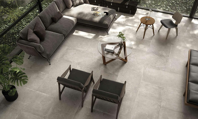 Carrelage imitation travertin @Polis 