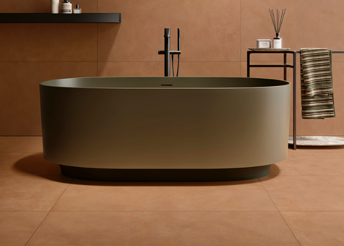 carrelage effet béton ciré couleur terra cotta