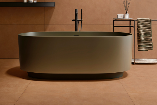 carrelage effet béton ciré couleur terra cotta